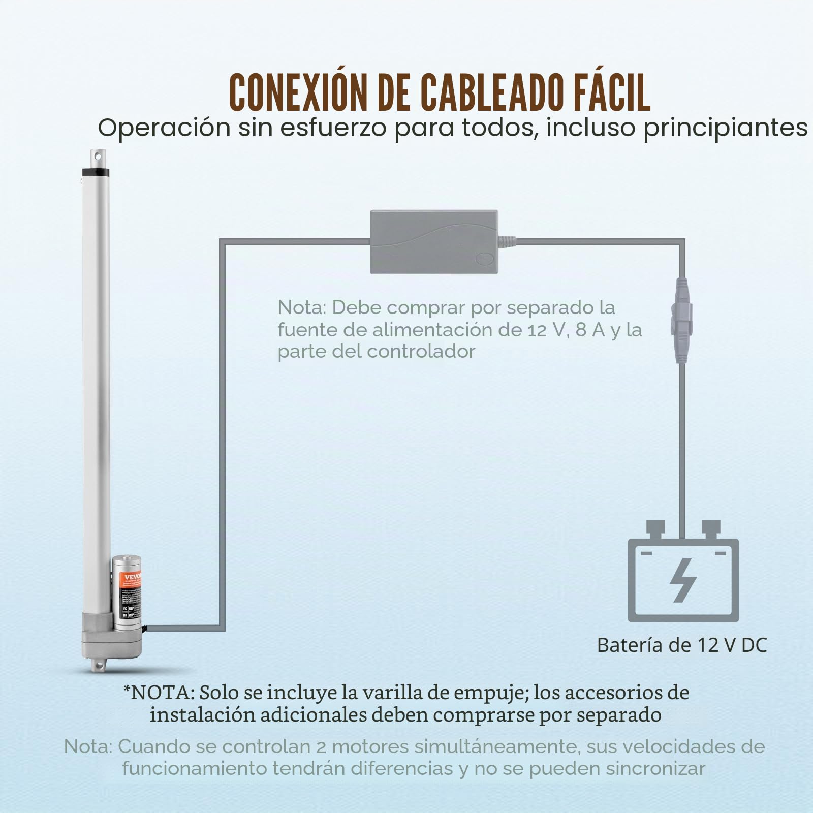 VEVOR Actuador lineal de 12 V, actuador lineal IP65 impermeable de 20 pulgadas, actuador de movimiento lineal de 660 libras/3000 N 0,19 pulgadas/s con soporte de montaje para uso en exteriores