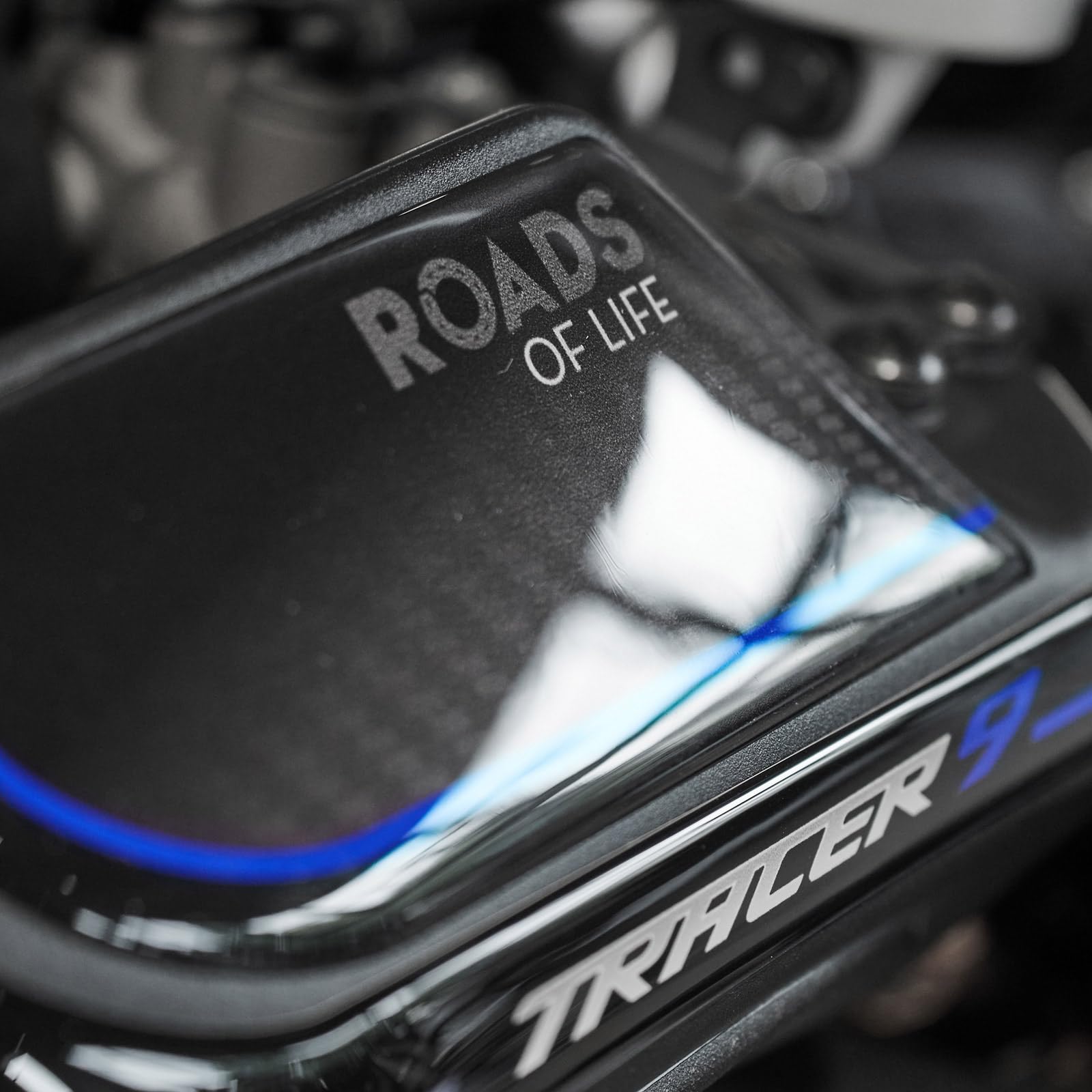 Resin Bike Adesivi Moto Compatibile con Yamaha Tracer 9 2021-2023. Protezione Moto Paramani Contro Urti e Graffi. Adesivo 3D Resinato Blu - Icon Perfomance