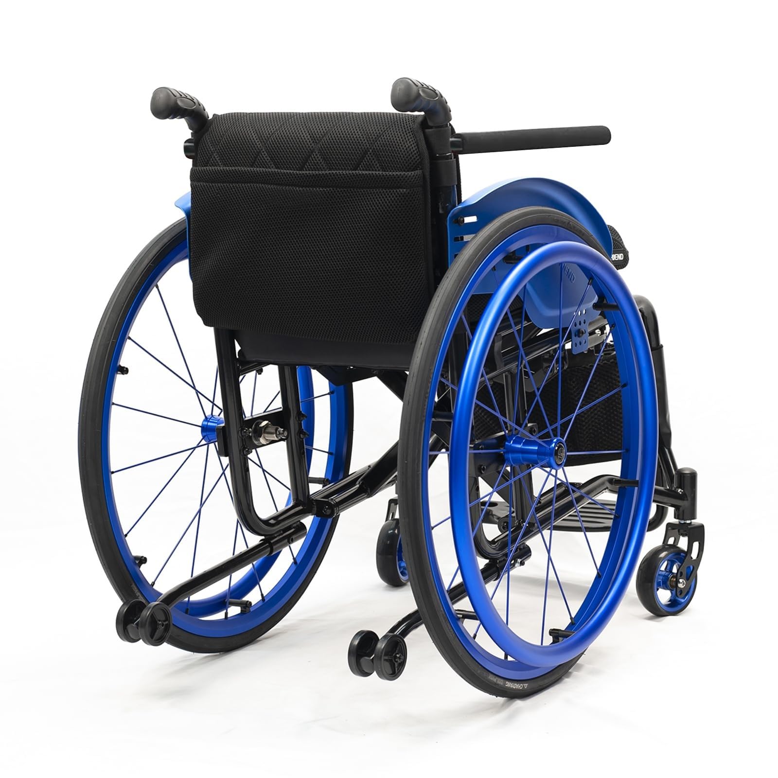 Sedia a rotelle pieghevole portatile con comodo schienale, sedia a rotelle manuale semovente in lega di alluminio, ruote antiribaltamento, deambulatore(40cm/15.7in)