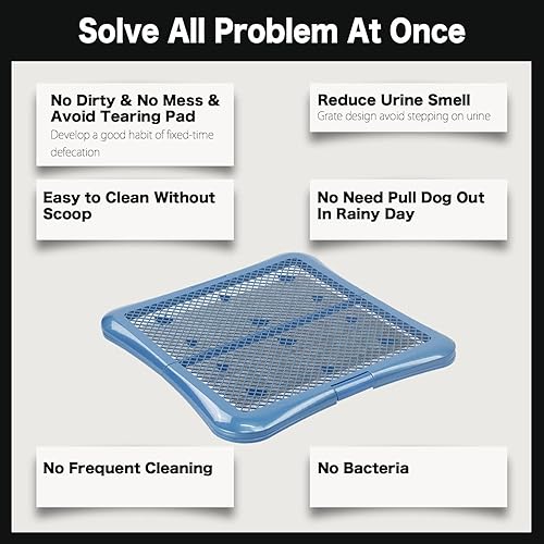 Miniatura 6 de petphabet Soporte de almohadilla de entrenamiento para perros, bandeja de entrenamiento de malla (L-24 x 24 pulgadas)