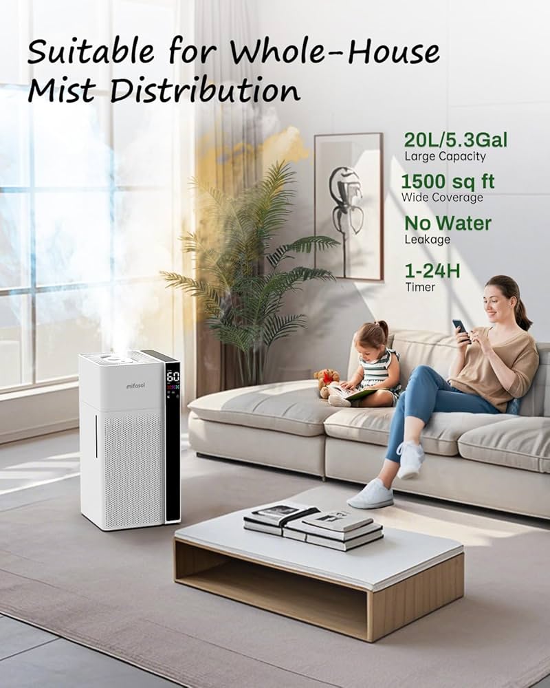 Amazon.com: mifasol Humidifier Large Room, 5.3Gal/20L Whloe