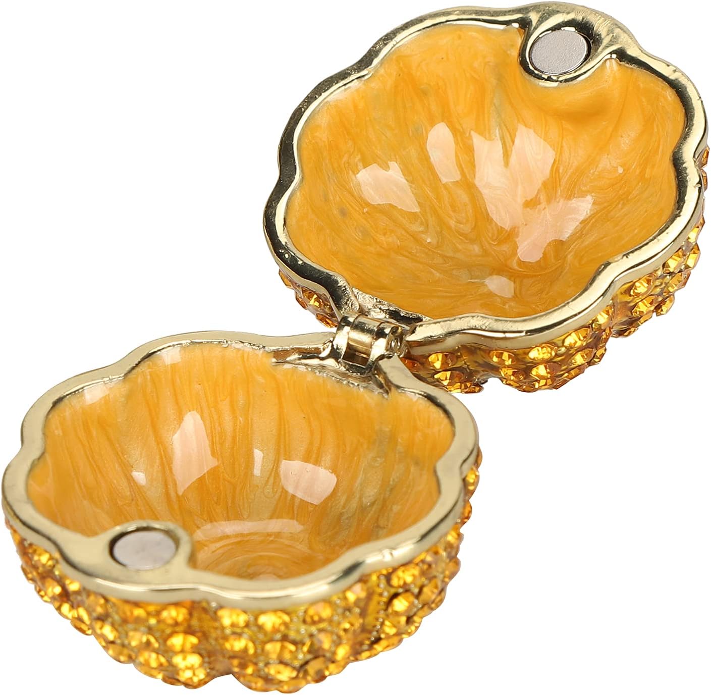 Pumpkin Cart Ornament, Antique Zinc Alloy Carriage Cart Jewelry Box, Thanksgiving Gift Decoration with Rhinestone Inlay, Desktop Figurine for Home Decor and Festive Gifting