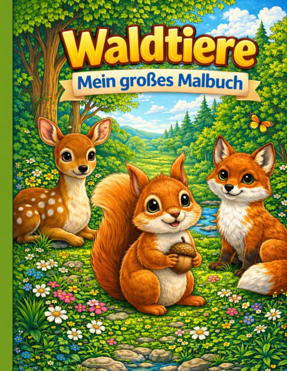 Waldtiere - Mein großes Malbuch: Malspaß für Kinder ab 4 Jahren