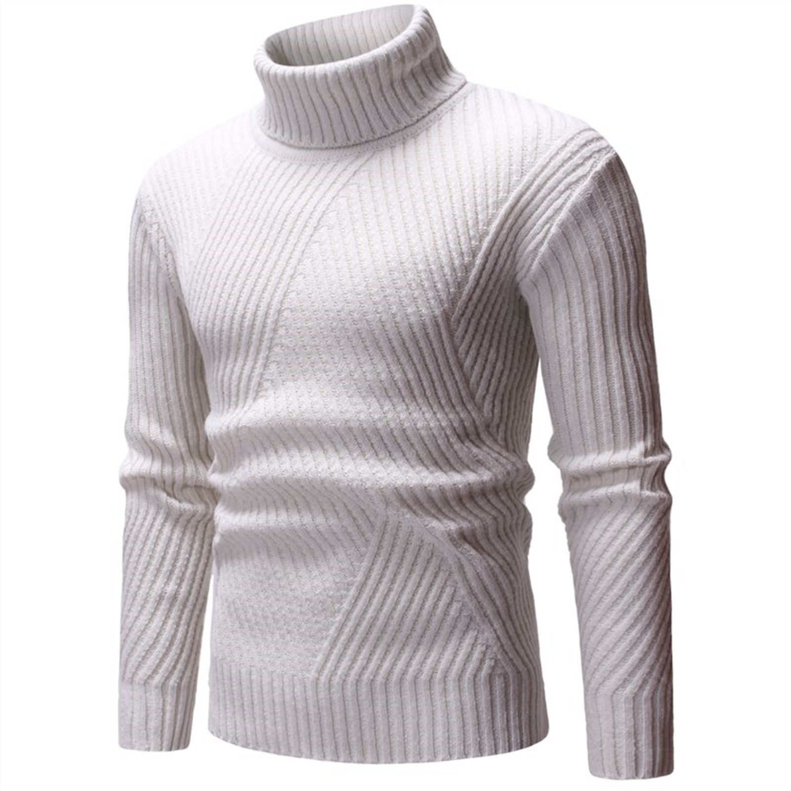 Maglione Lavorato A Maglia da Uomo Autunno&Inverno Caldo Tinta Unita Collo Alto Manica Lunga Casual Maglione Slim Fit A Collo Alto Maglia Top Sweater