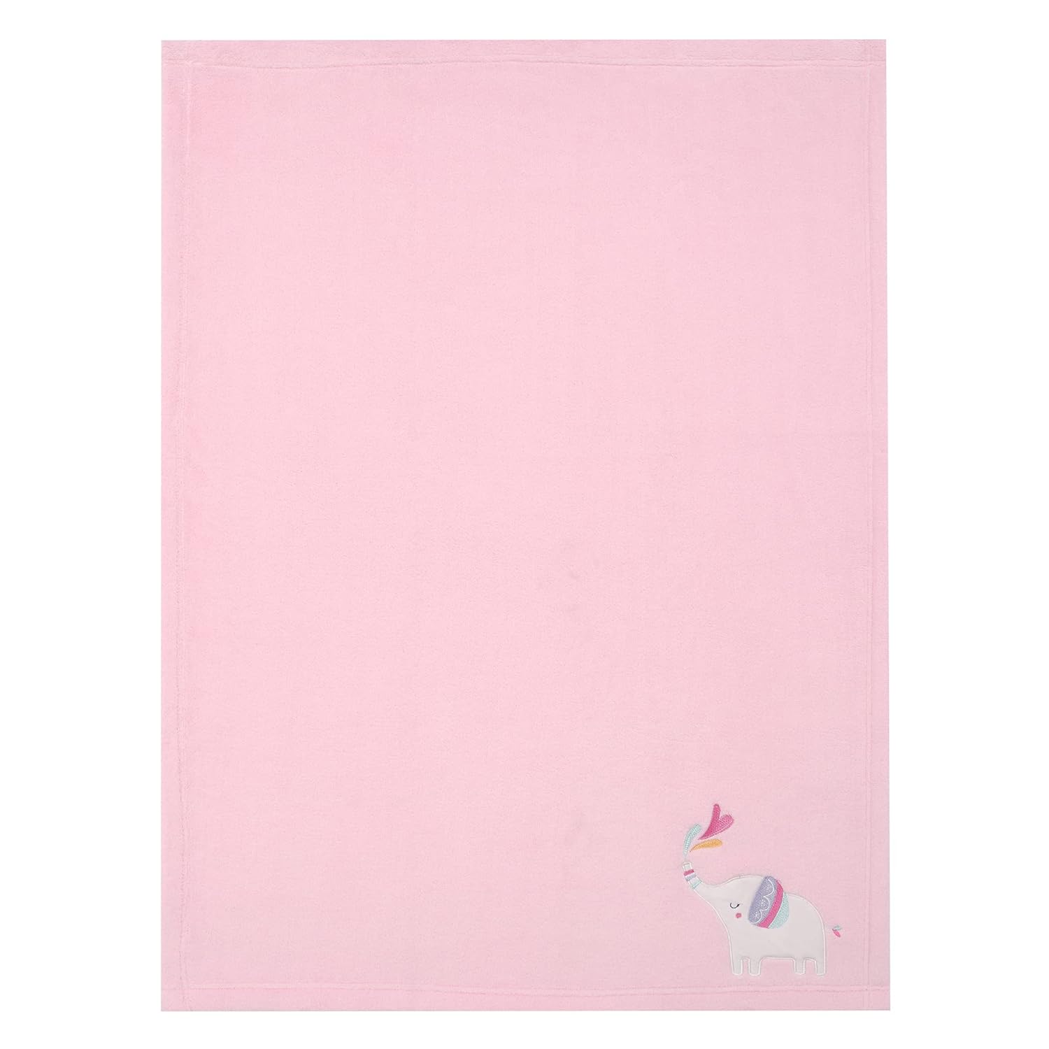 Bedtime Originals Elephant Dreams Appliqued Soft Fleece Baby Blanket - Pink