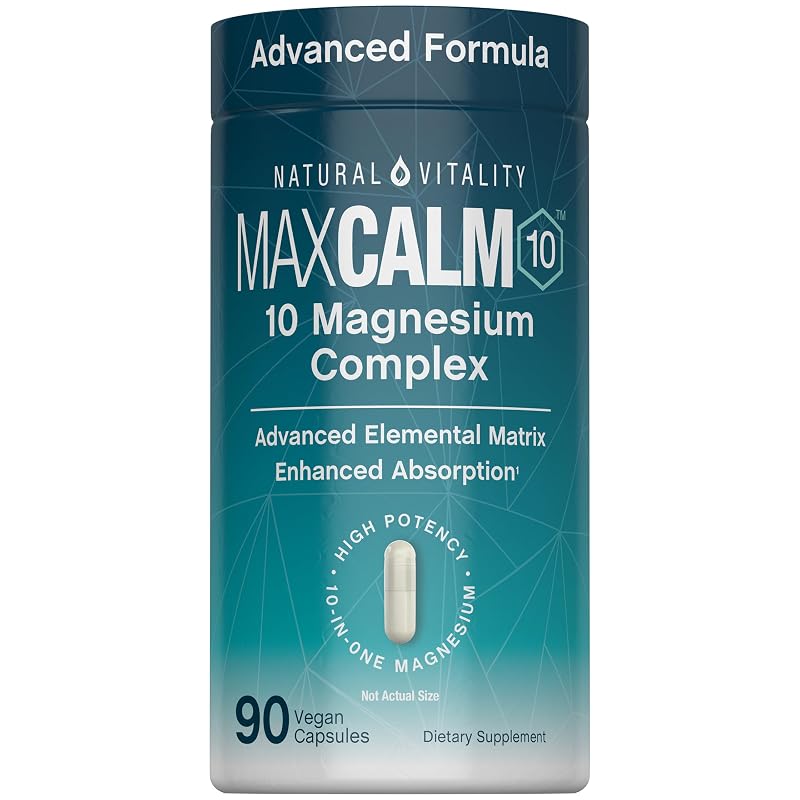 Natural Vitality MaxCalm Complexo de Magnésio, 50 cápsulas