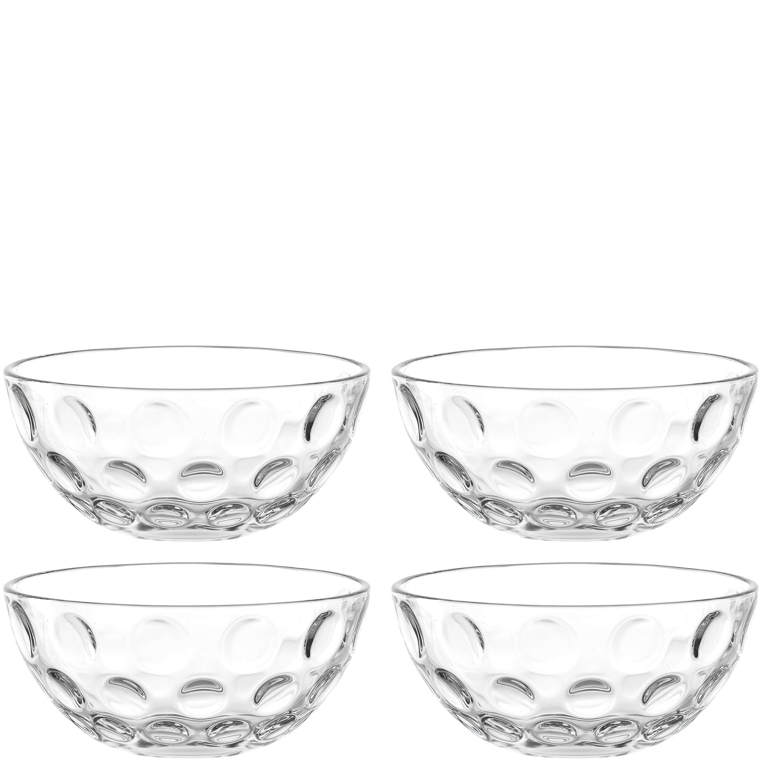 LEONARDO HOME CUCINA OPTIC Schalenset • 4 Stück • Für Dessert, Dips, Beilagen • Vielseitig im Alltag • Stapelbar • Kompakt • Modernes Design für Tisch und Küche • Höhe 6,5 cm • klar • 066352