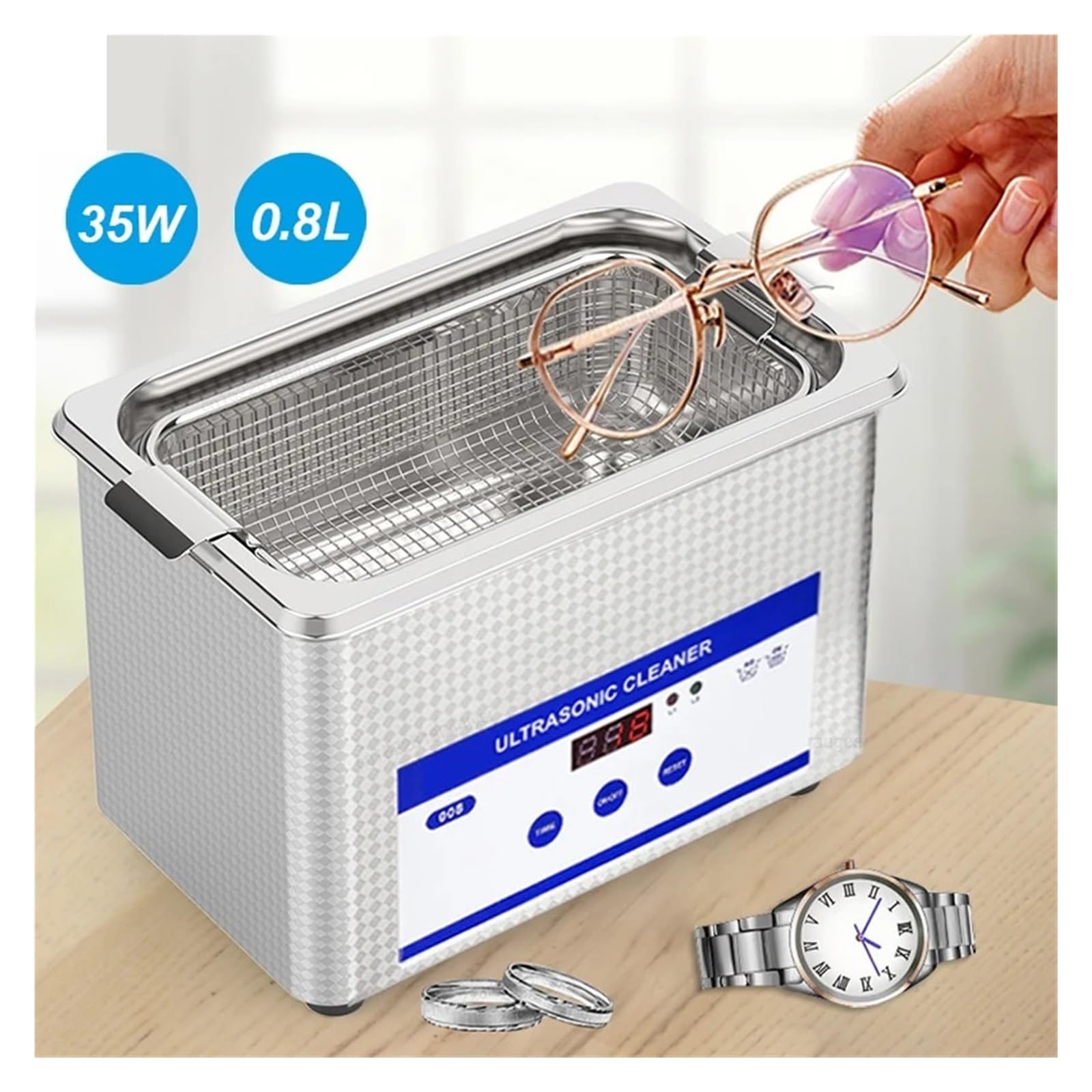 Ultraschallreiniger, Ultraschall-Brillenreinigungsgerät, 40kHz Hochfrequenz-Ultraschallbad For Brillen, Schmuckwaschmaschine Effiziente Reinigung