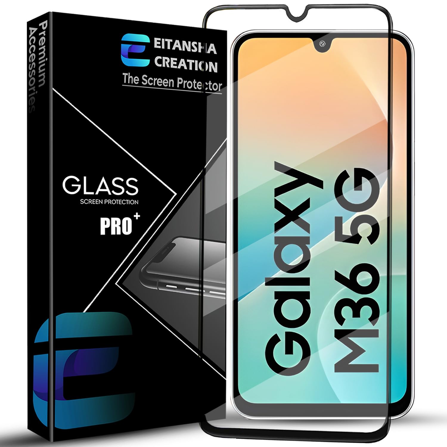 EITANSHA CREATION Edge To Edge Screen Protector Tempered Glass For Samsung Galaxy M36 5G / Samsung Galaxy F36 With Easy Self-Installation Kit, (Samsung Galaxy M36/F36 2025)-image-30
