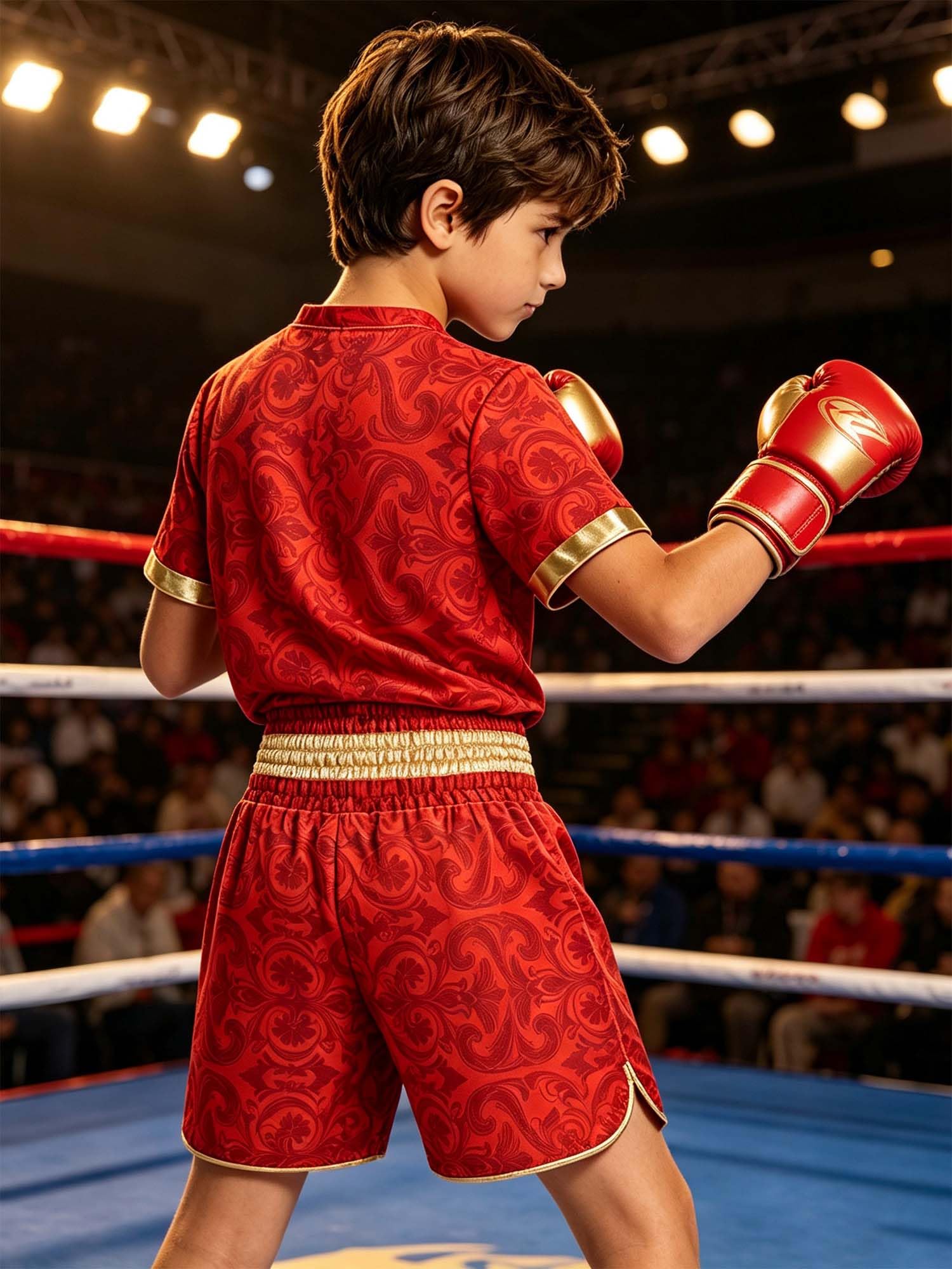 Bambini Completo Pugilato Pantaloncini Boxe Bambino Maglietta Leone