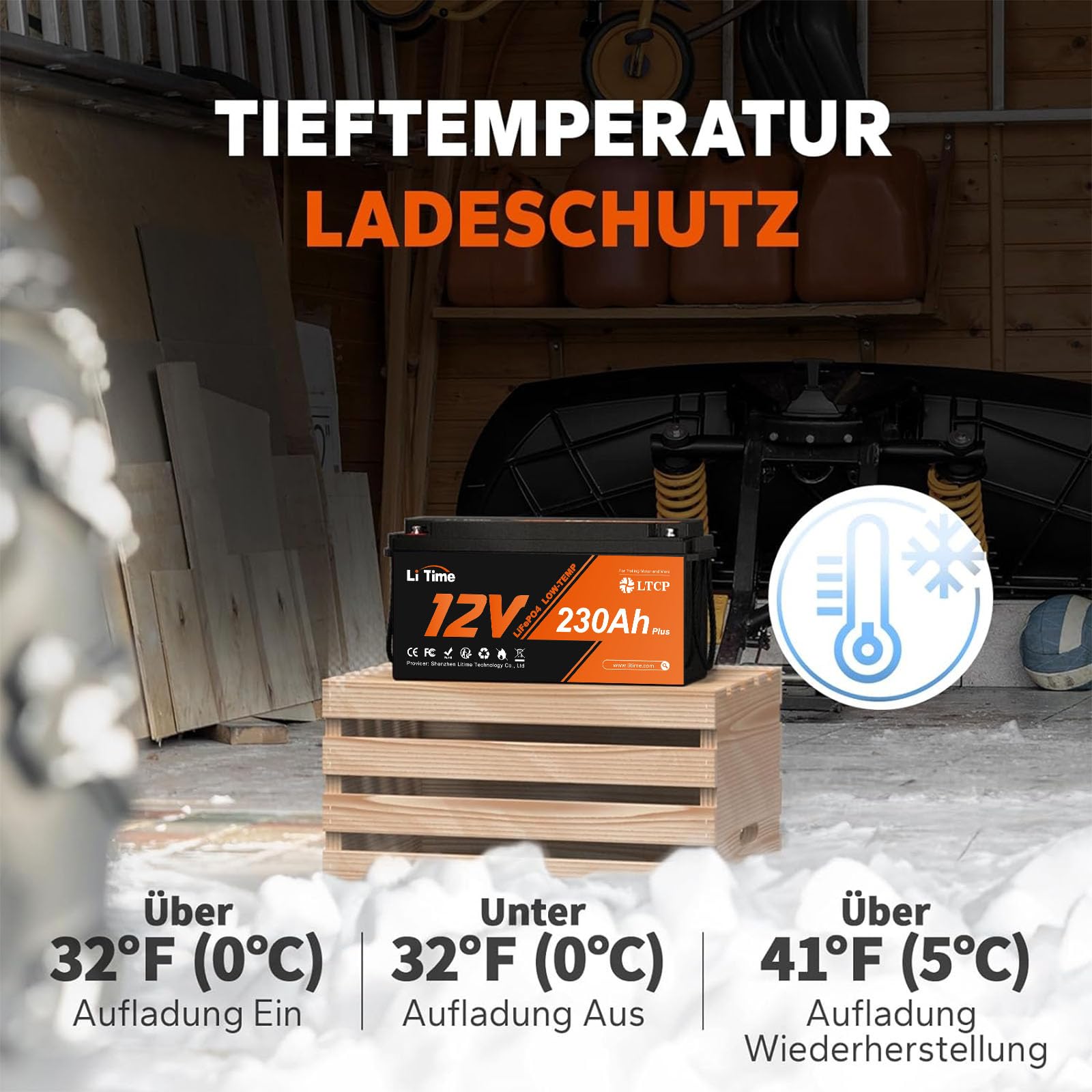 LiTime LiFePO4 12V 230Ah Lithium Batterie für Solar und Wohnmobil