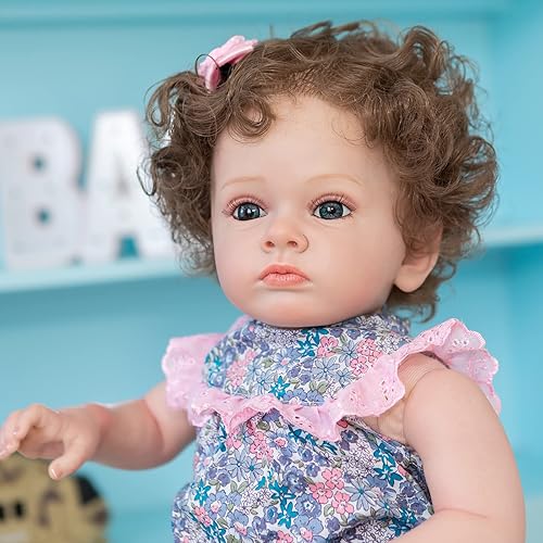 KOKOMANDY Muñecas de bebé Reborn para niña, muñeca realista de silicona de 23 pulgadas que parece un bebé real, muñeca realista viva con peso,