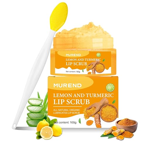 MUREND Turmeric Lemon Lip Scrub with Brush