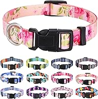Vista 31 de Collar de perro, patrones geométricos florales, tribales, bohemios, collar de estilo étnico, suave y ajustable, para perros pequeños, medianos