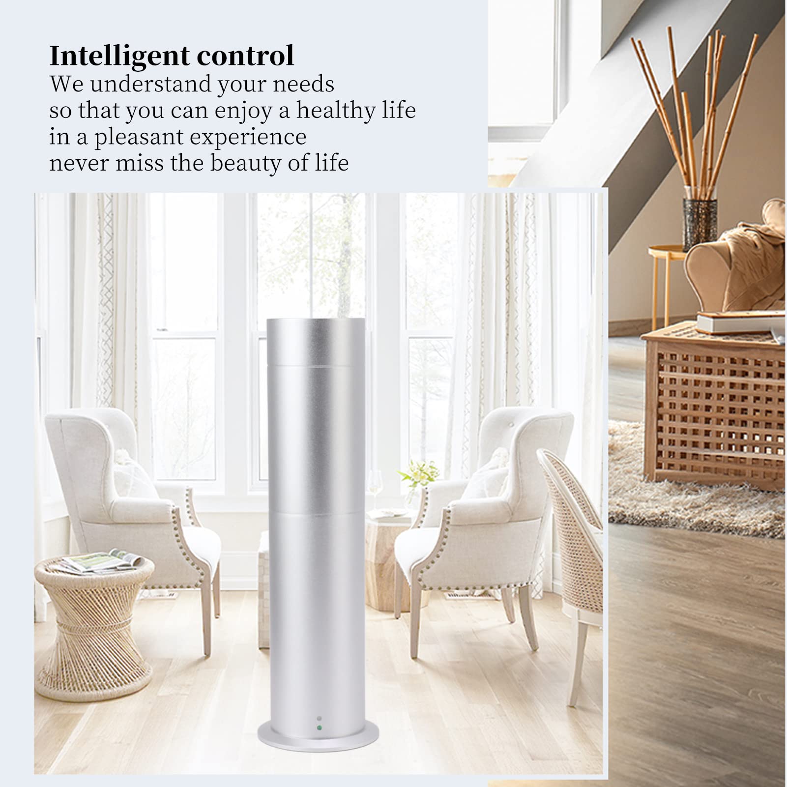 Fockety Difusor de Aceites Esenciales, 120ml Scent Air Machine Difusor de Aromaterapia de Aire Frío con Control Remoto y Temporizador, Máquina Inteligente de Aromaterapia para SPA, Yoga (Plata)
