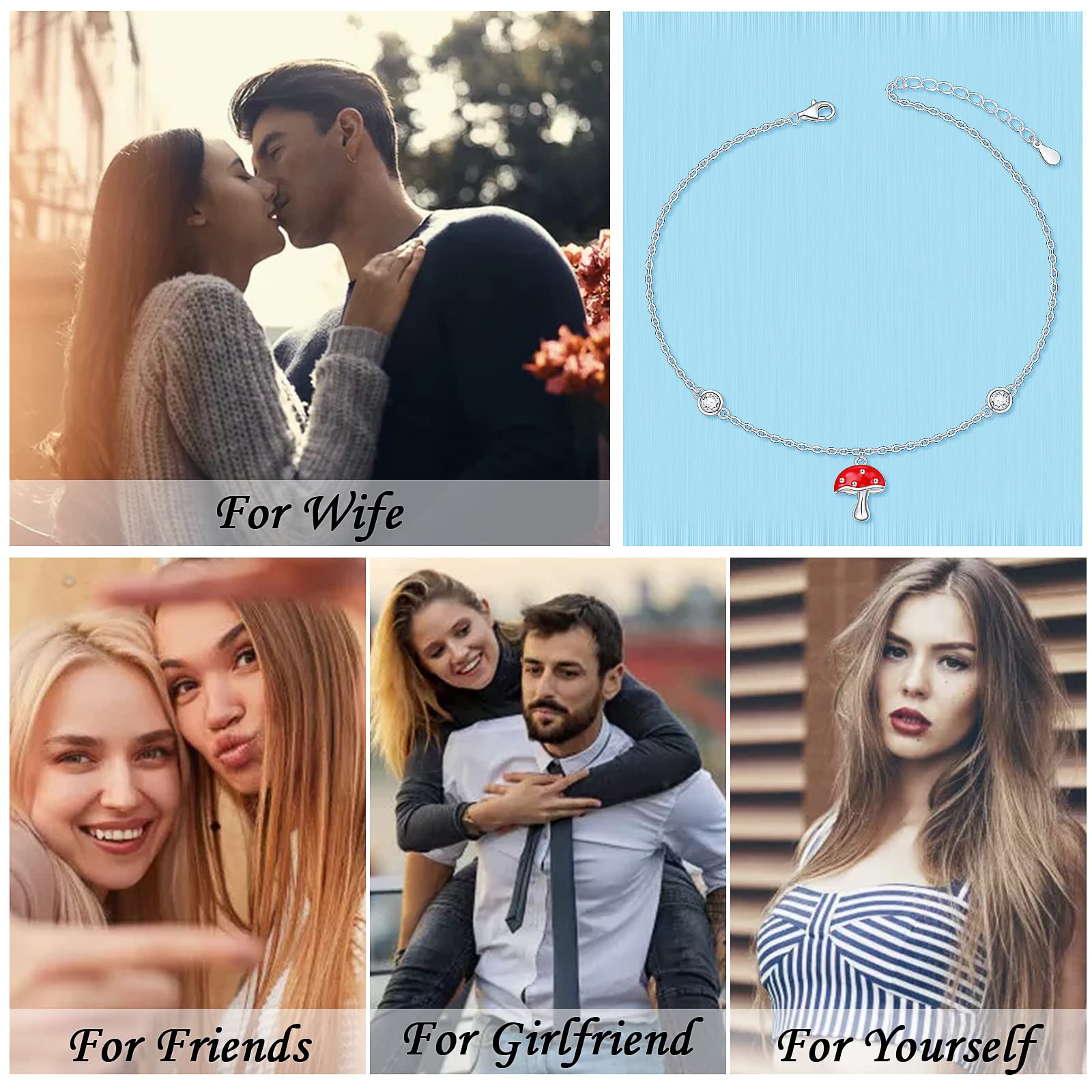 Tobilleras para mujer de plata de ley S925 ajustable, pulsera de tobillo para pie de playa, regalo de joyería, 100%, Circonita cúbica 7