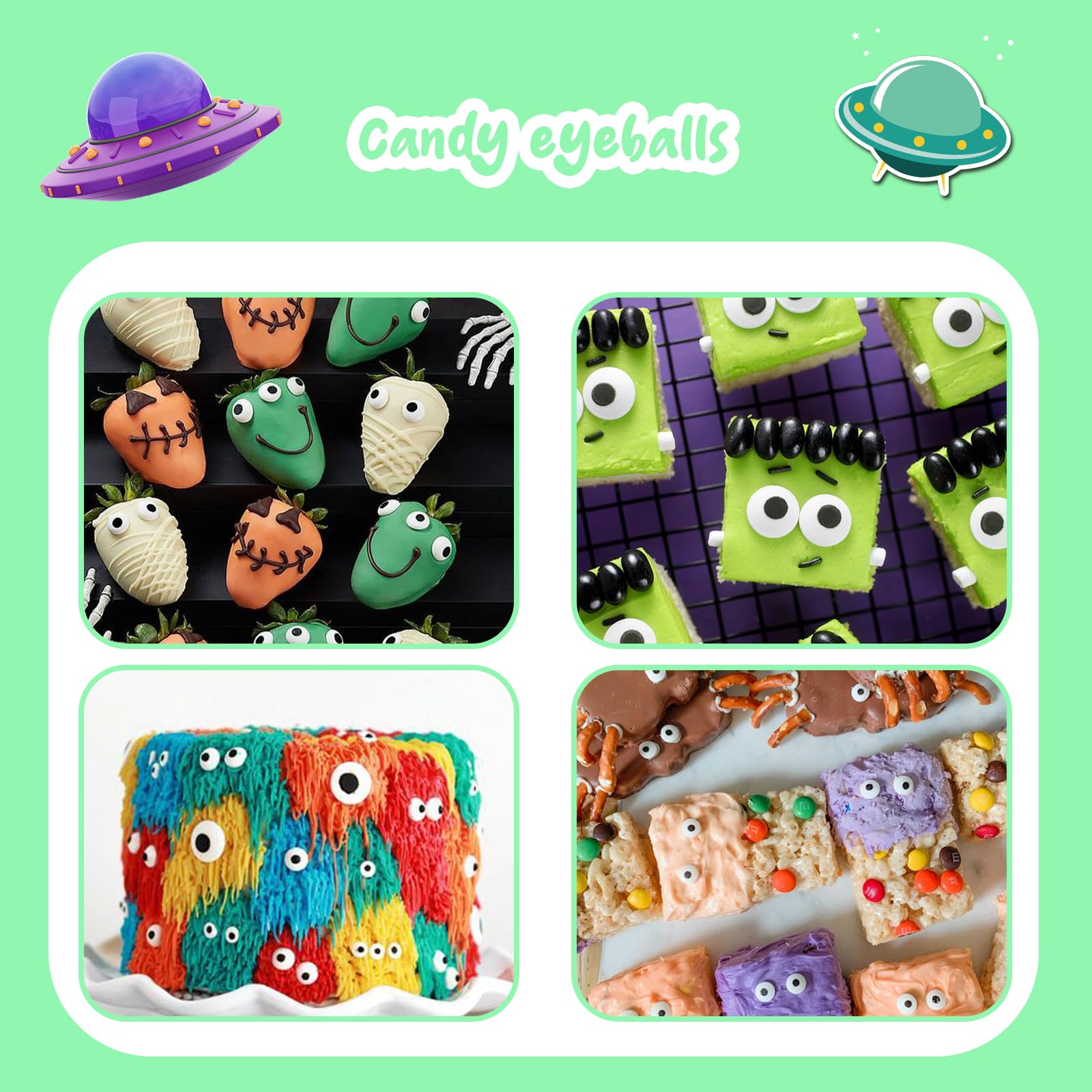 Mini Edible Candy Eyeballs – Sprinkles For Halloween Baking, Cupcake & Cookie Decor, Dairy Free