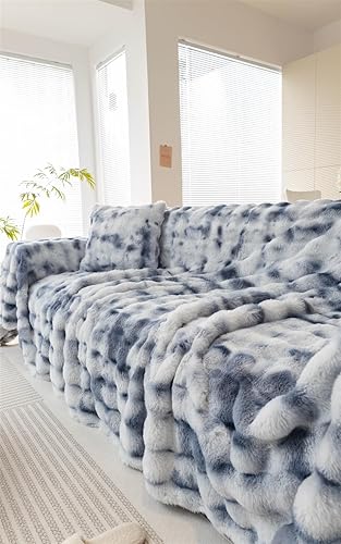 Miniatura 3 de Funda de sofá suave y gruesa de piel sintética lavable de una pieza, funda de cojín de felpa gruesa de conejo para invierno, funda protectora para