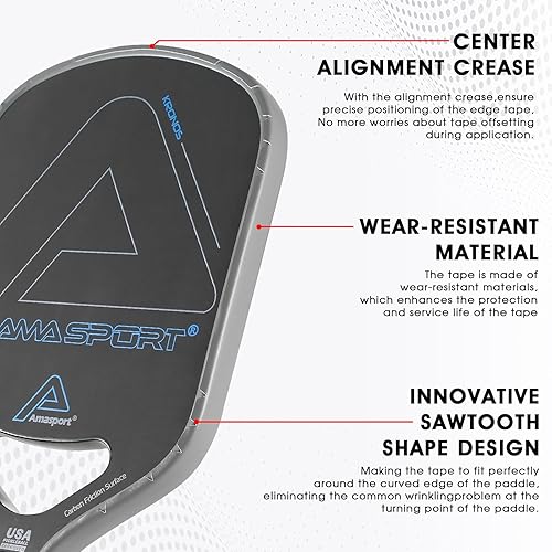 Miniatura 4 de Cinta de protección de pala de pickleball  Protector de borde de cabeza de paleta  Cinta de protección de borde de raqueta ajuste perfectamente
