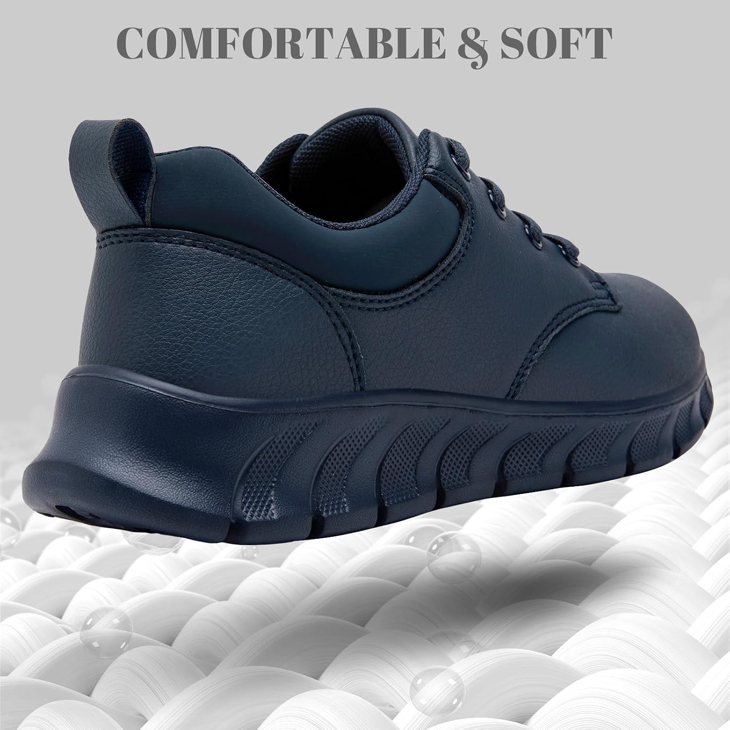 Mens Non Slip Work Shoes Waterproof Oil Resistant PU Leather Food Service Restaurants Kitchen Chef Shoes Comfortable Walking Sneakers Lightweight Casual Zapatos de Trabajo para Hombres