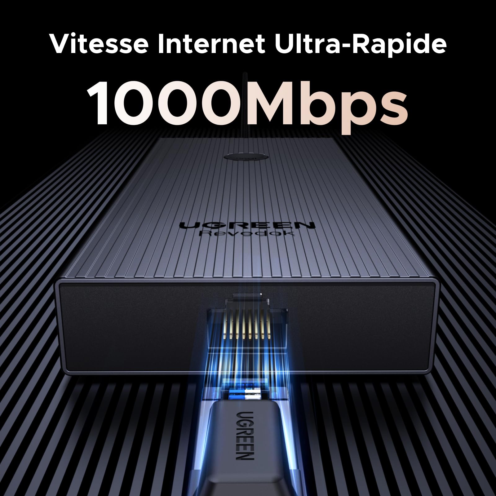 UGREEN Revodok Pro 1091 10Gbps Hub USB C Ethernet Gigabit HDMI 4K 60Hz Lecteur de Carte SD TF PD 100W 9 en 1 Dock USB C Compatible MacBook iPad Air iPhone