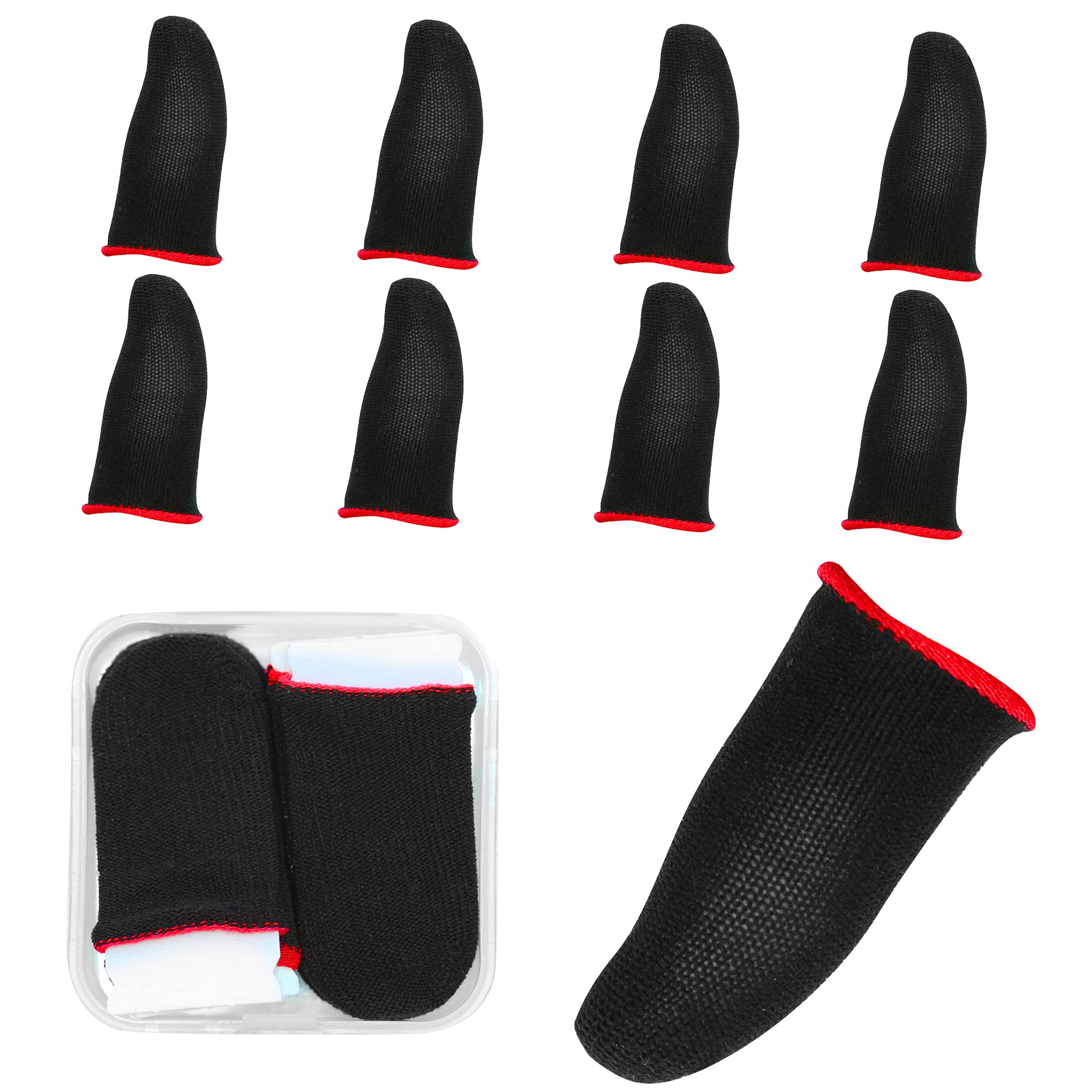 YACSEJAO Gaming Finger Sleeves 8 Pcs Touchscreen Finger Sleeve Anti
