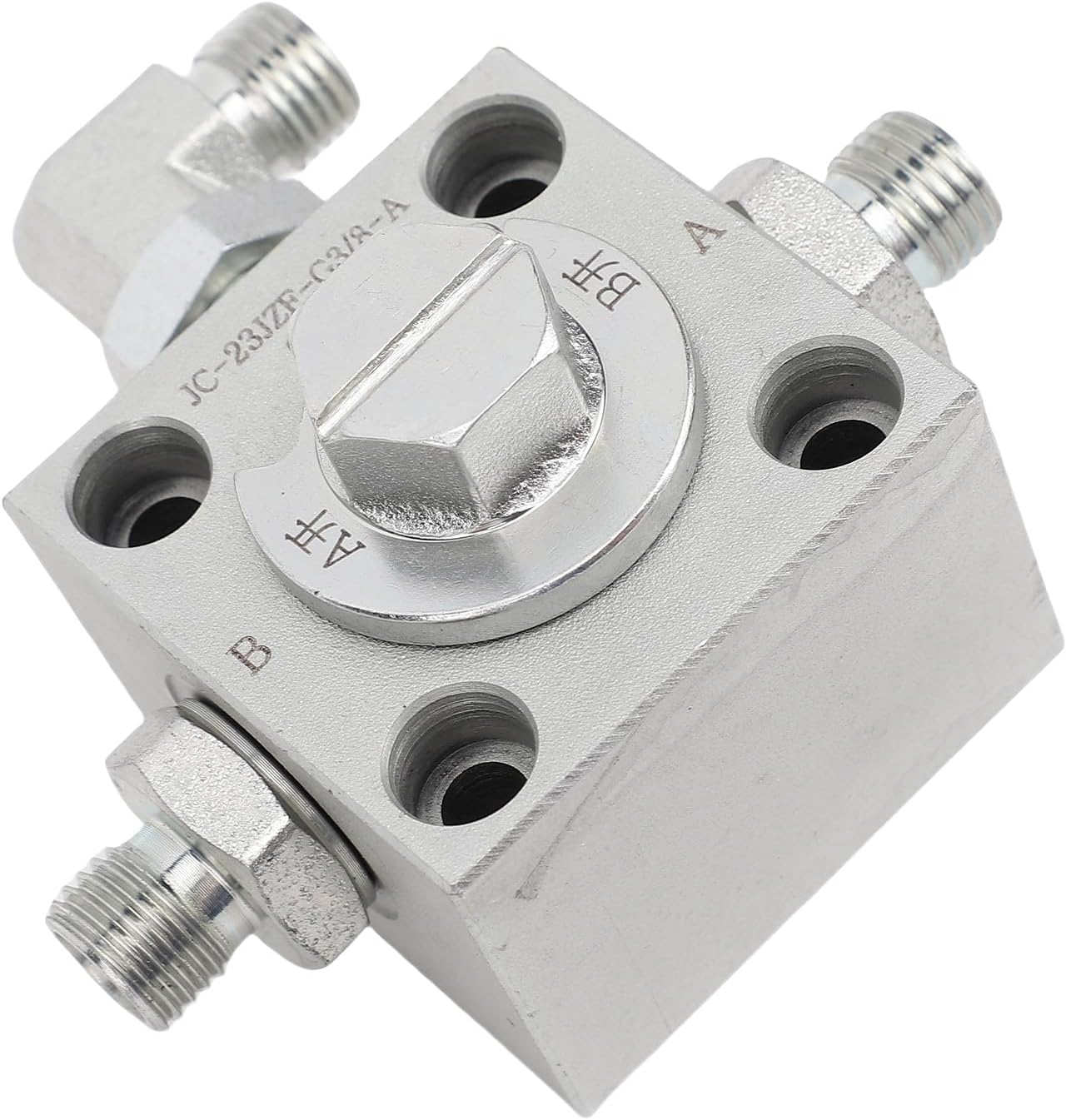 Fafeicy 3 Way Diverter Valve, 3 Way Throttle Valve Distribution for Mini Excavator Hydraulic Accessories Direct Installation Alloy Steel