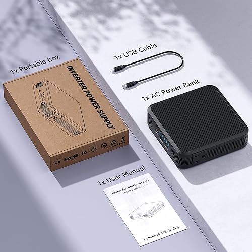 Miniatura 8 de Banco de energía portátil para laptop de 100 W, salida de CA, 72 Wh20000 mAh con 65 W PD USB C cargador portátil para laptop, paquete de batería