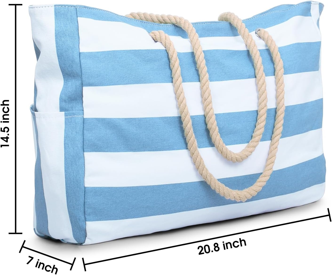 Becokan Beach Bag Large Beach Tote Bag for Women Waterproof Sandproof Swim Pool Bag With Zipper - Image 5