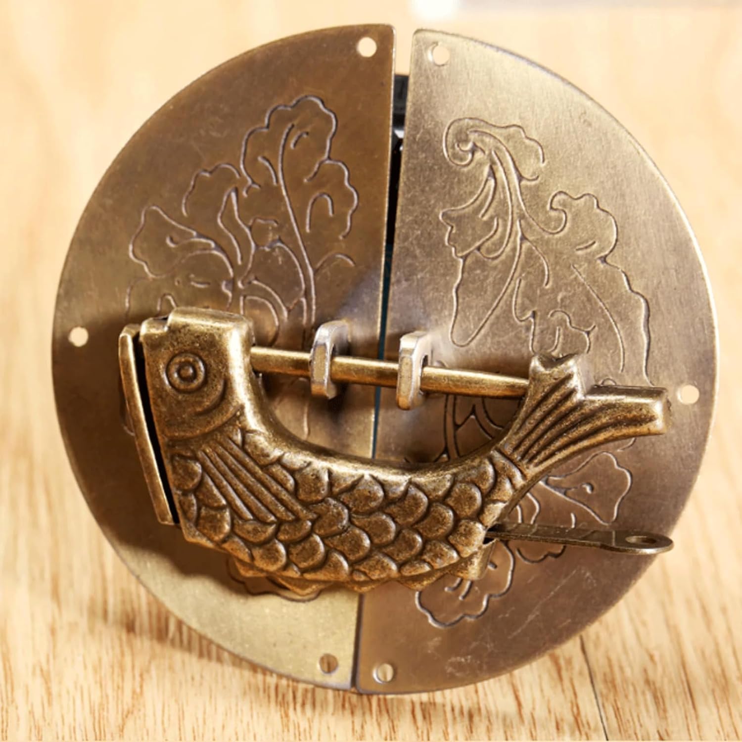 Door Knocker Door Knocker Chinese Fish Lock Pulls Handle Knocker Vintage Door Handle Cabinet Door Knock Home Decor Ring Knocker Door Lock Unique