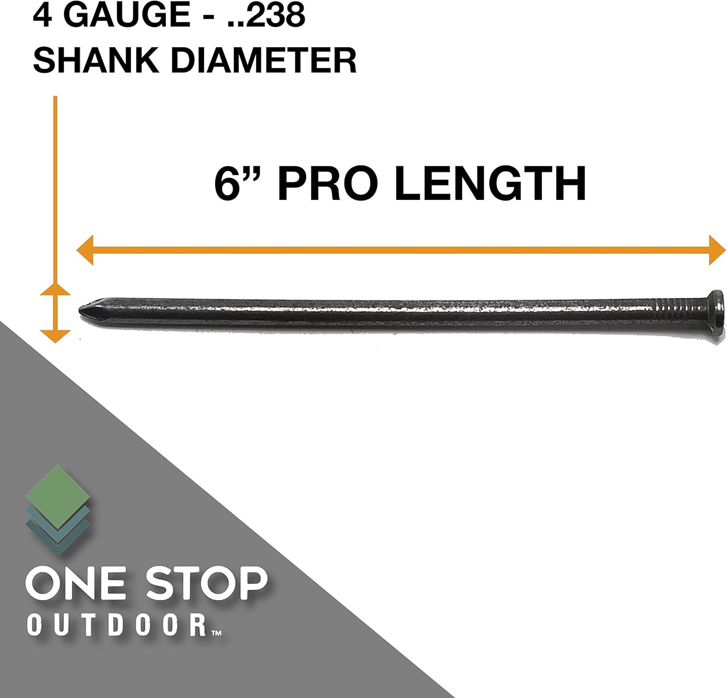 50-Pack - USA MADE Synthetic Grass Turf Nails 6" Stakes (5 Pound) Non-Galvanized 4-Gauge Style, Will Rust for Extra Hold - Spikes for Artificial Turf & Landscape No Dig Edging (Approximately 50 Nails)