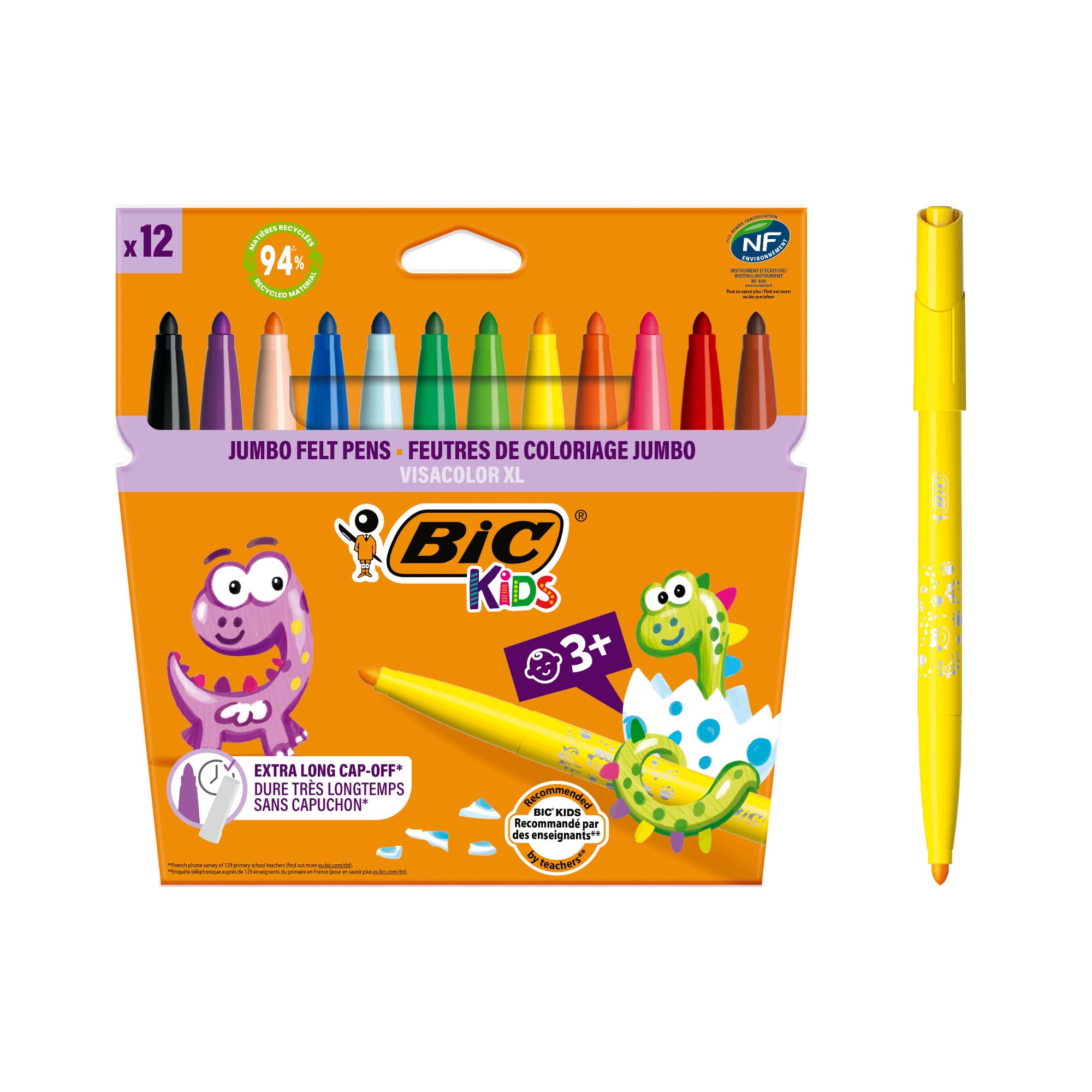 Kids Visacolor XL ECOlutions Colouring Pens,black,12 Pack
