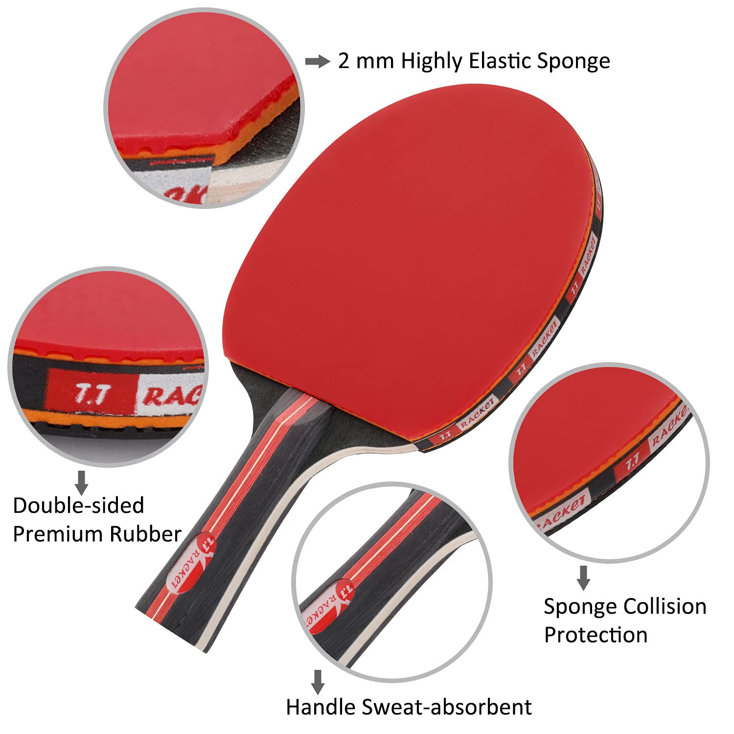 Sudnsadaks Tischtennis Set - 2 Schläger + 3 Bälle + Tasche Für Anfänger & Profis