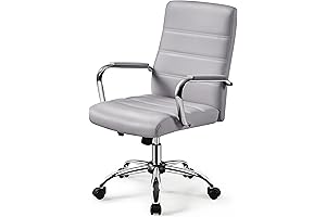 Yaheetech Grey Desk Chair with Wheels