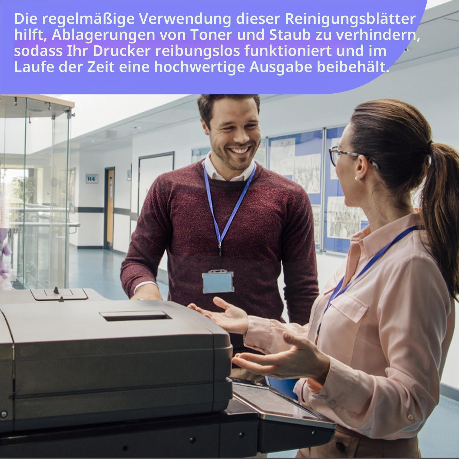 Drucker-Reinigungsblätter in Briefgröße, für Laser- und Tintenstrahlkopierer, Faxroller, 15 Stück