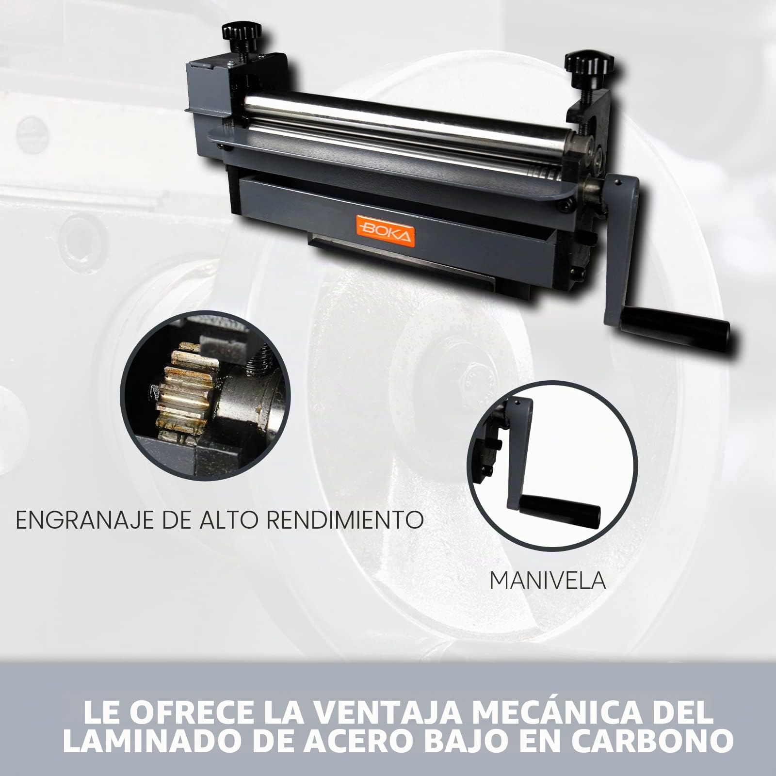 BOKA Dobladora redonda SJ 300, 3 rodillos, 300 mm de ancho, chapa de 1 mm | Dobladora, dobladora redonda, dobladora de chapa, dobladora de rodillos, dobladora de tubos