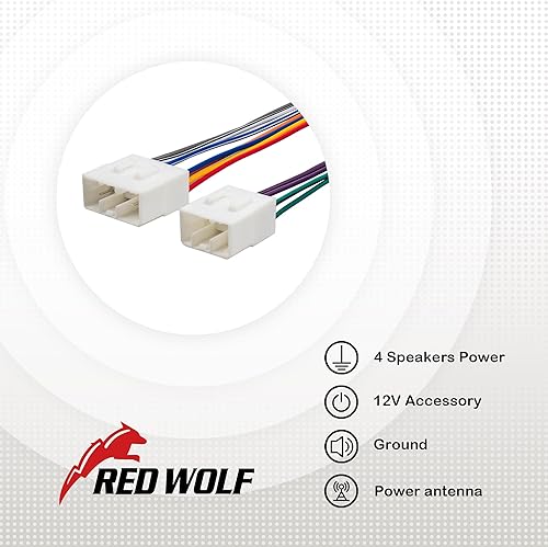Miniatura 5 de RED WOLF Arnés de cables de instalación de radio de coche compatible con Mazda 626 Miata MX3 Protege MPV Millinia 1989-2002 conector de enchufe