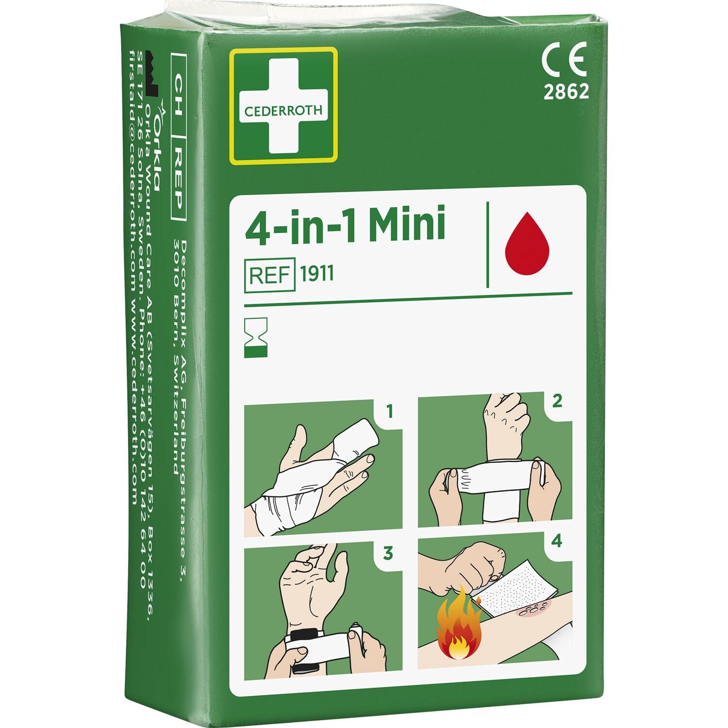 Cederroth 4-in-1 Bloodstopper - Sterile Dressing Bandage (Mini)