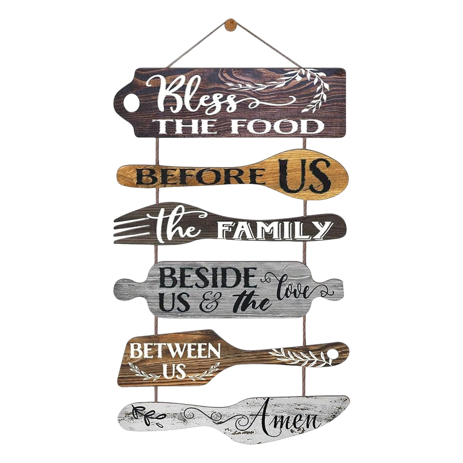 Vintage Wooden Plaque, Farmhouse Kitchen Blessing Wall Decor for Dining Room Hallway, 12x8 Inch