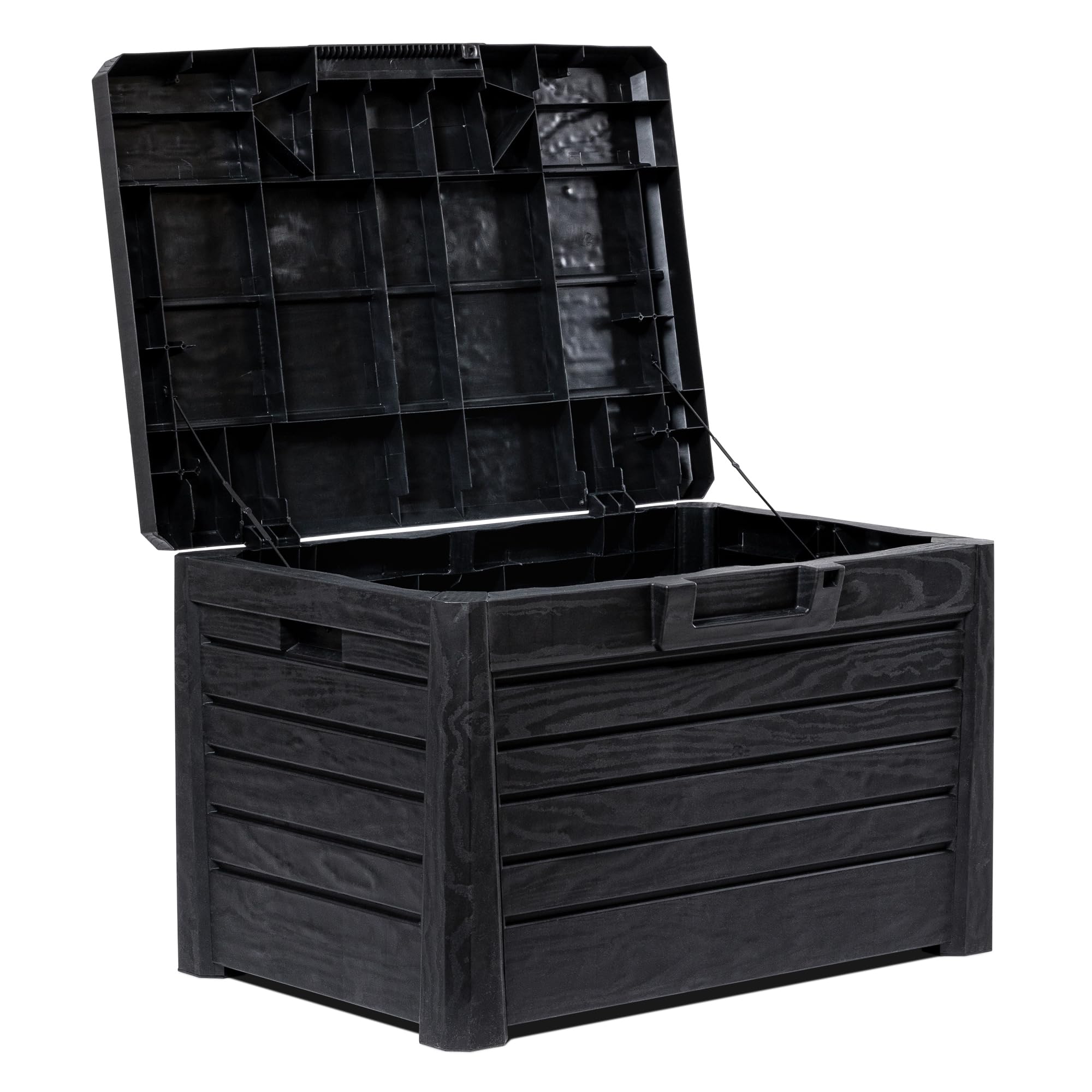 Toomax Compact Florida baule da esterno 120L 73x50,5x46,5h cm antracite effetto legno plastica UV