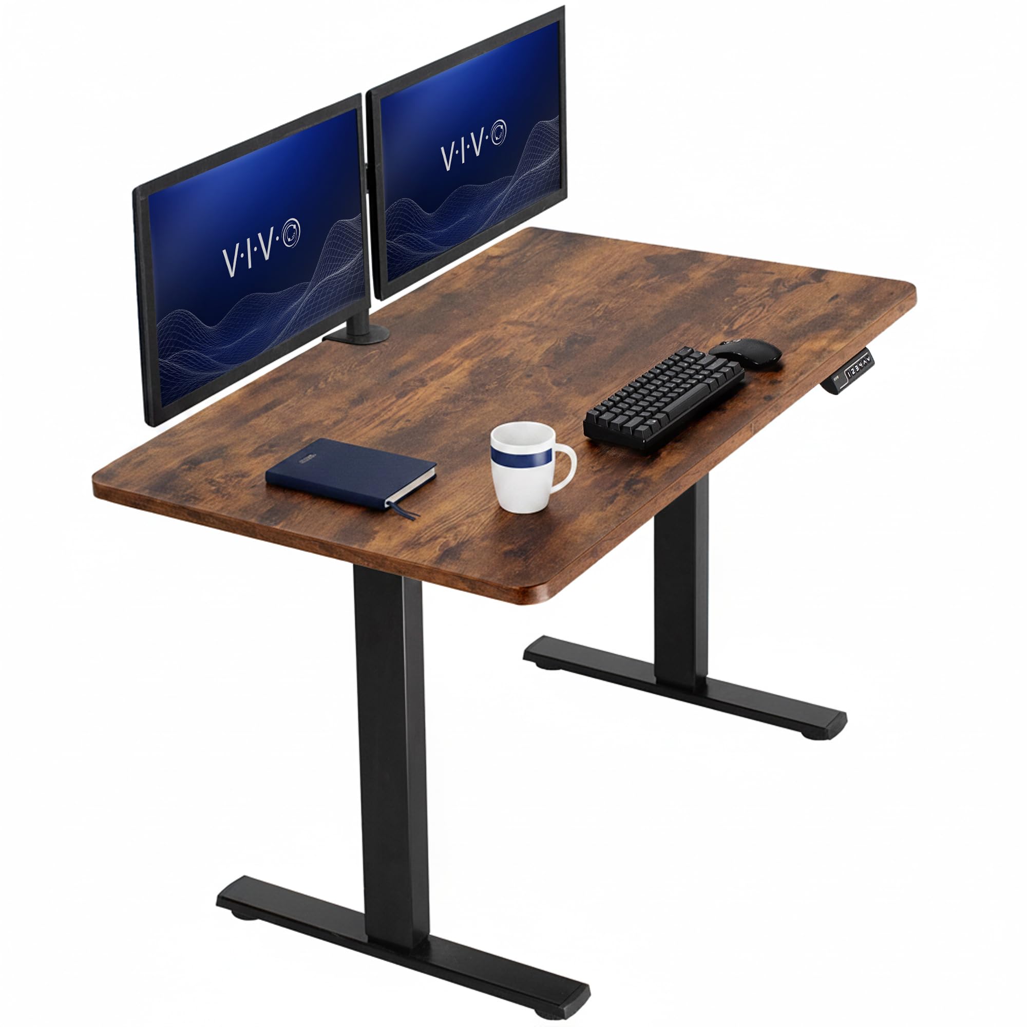 VIVO Rustic Vintage Brown 48 x 30 in Standing Desk, DESK-KIT-1B5N