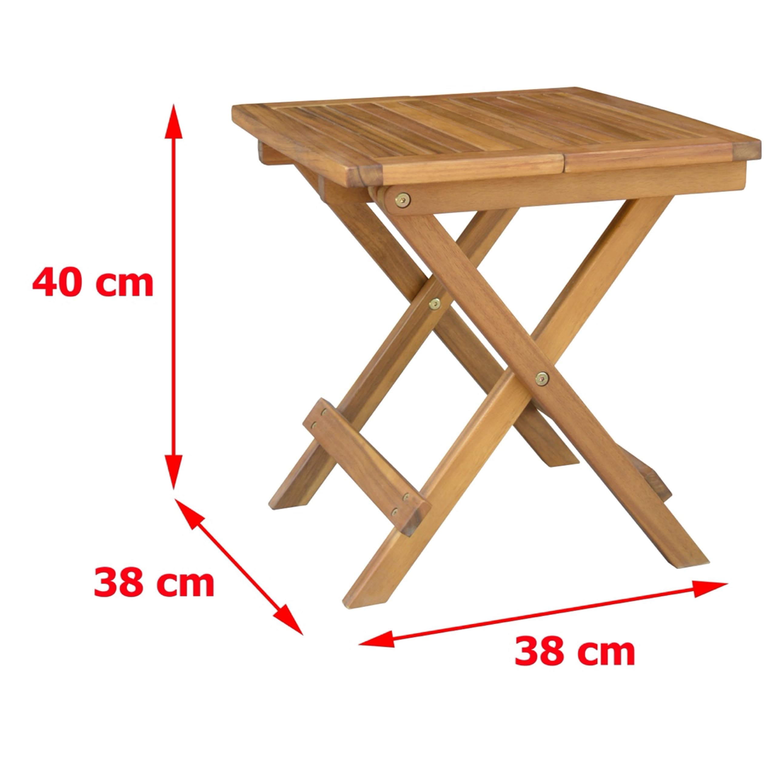 Akazienholz Gartenklapptisch 38 cm