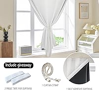 Vista 1 de AJAZZ self Adhesive Portable 100% Blackout Curtains Simple and Easy to installBedroom Window Thermal Lnsulated Kitchen Room Darkening Black Small