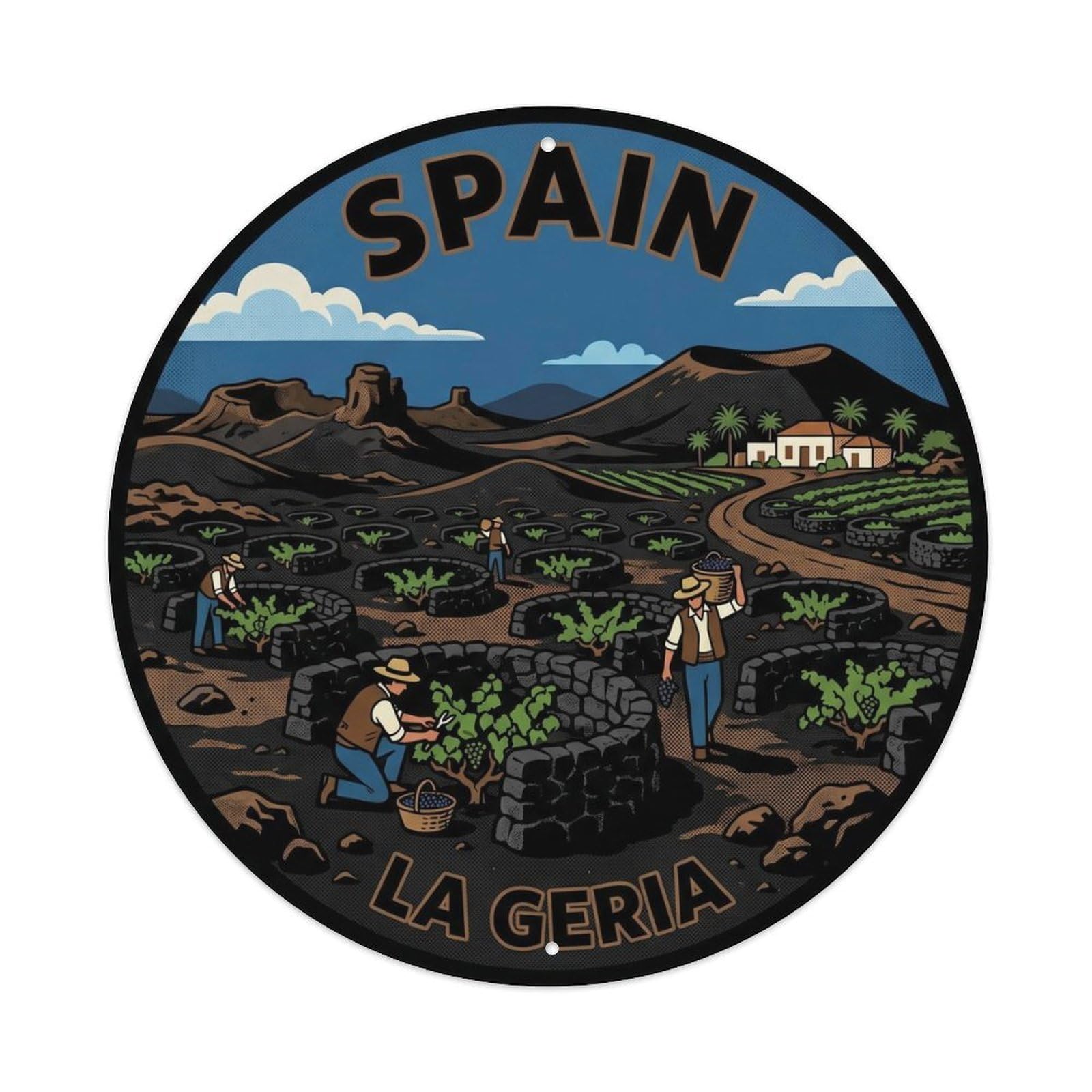 Lanzarote La Geria Spain Landmark Travel Metal Tin Sign