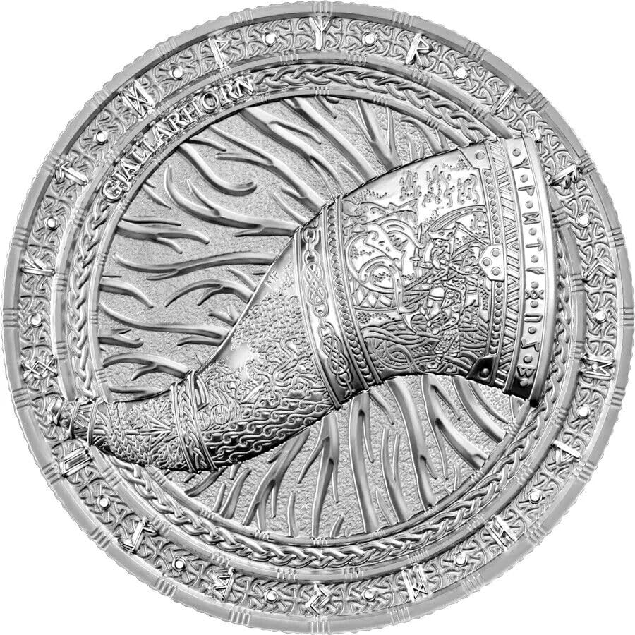 Moneda de Plata de 1 Oz Gjallarhorn 2024   Primera edición de la serie Artefacts de la Germania Mint   Moneda de Plata de 1 Oz