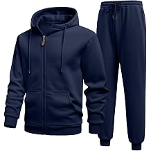 JMIERR Mens Hoodie Jogger Pants Set Fleece Lined Zip Up Two Piece Tracksuit