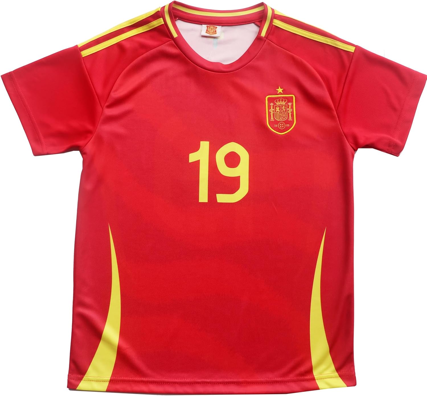 Youth Sportswear Spain Yamal #19 Kids Soccer Jersey/Shorts Football Socks Set (Red,26) - Image 4