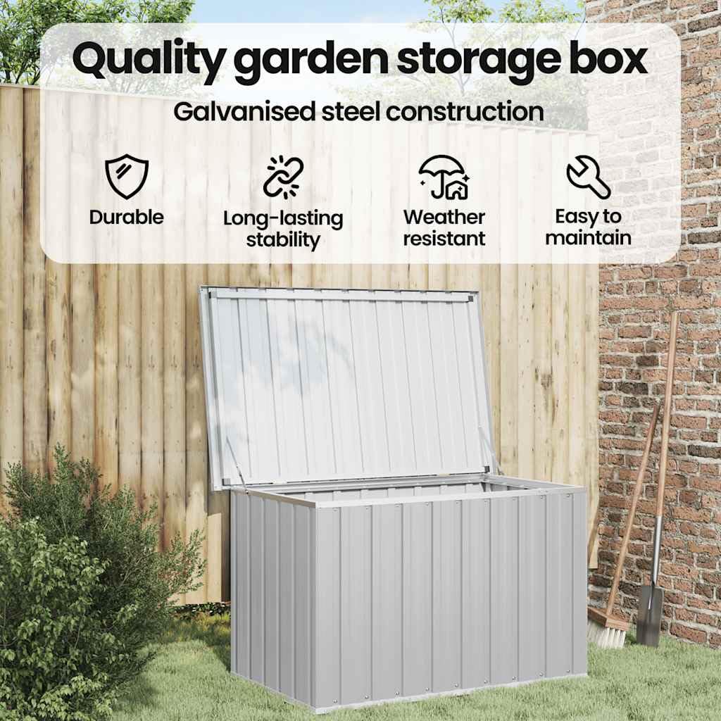 Box da giardino grigio, 109 x 67 x 65 cm, resistente alle intemperie, con grande spazio per cuscini, coperte, attrezzi da giardino, impermeabile e chiudibile, per terrazze, balconi, esterni