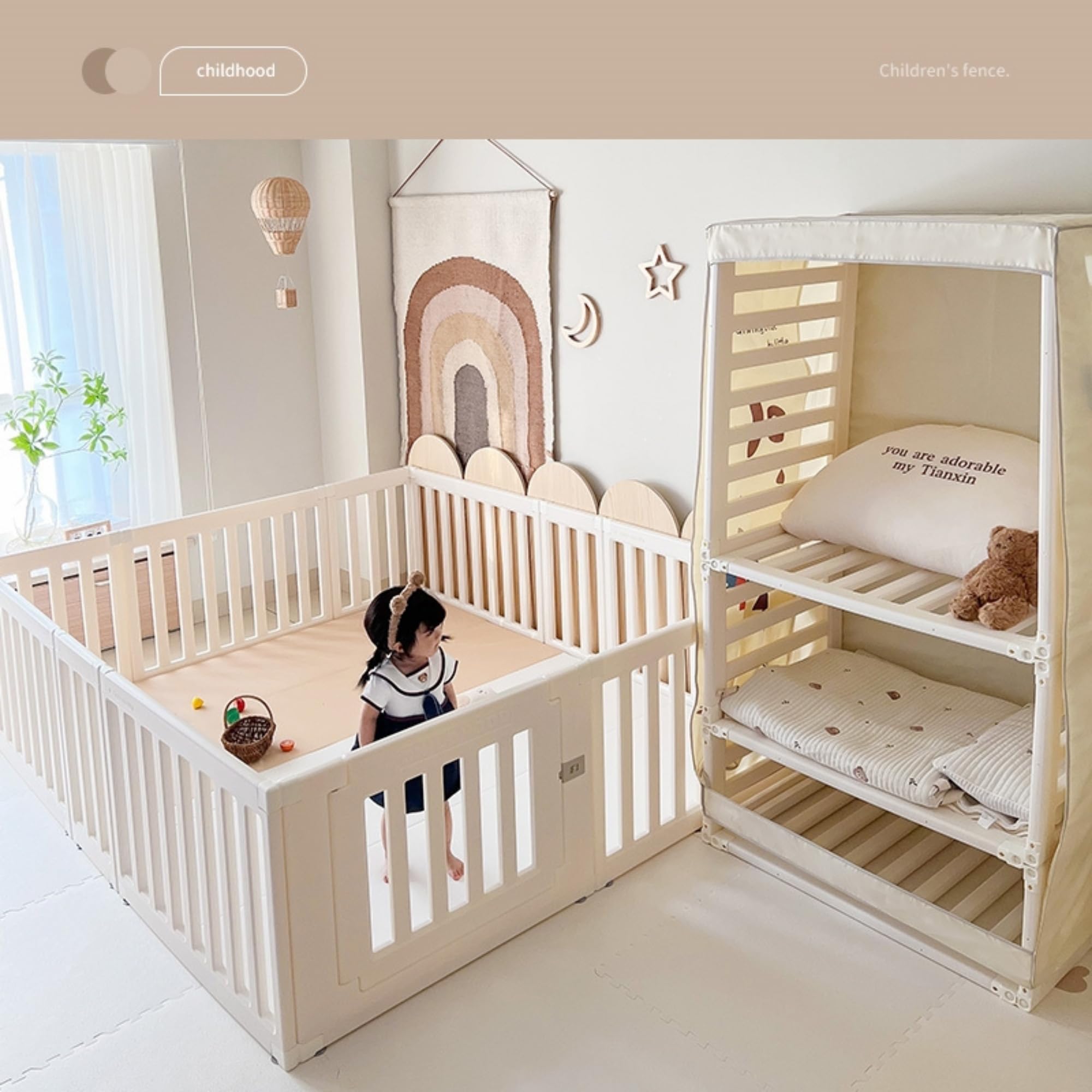 Amazon.co.jp: Harper & Bright Designs ベビーサークル ドア付 10枚 