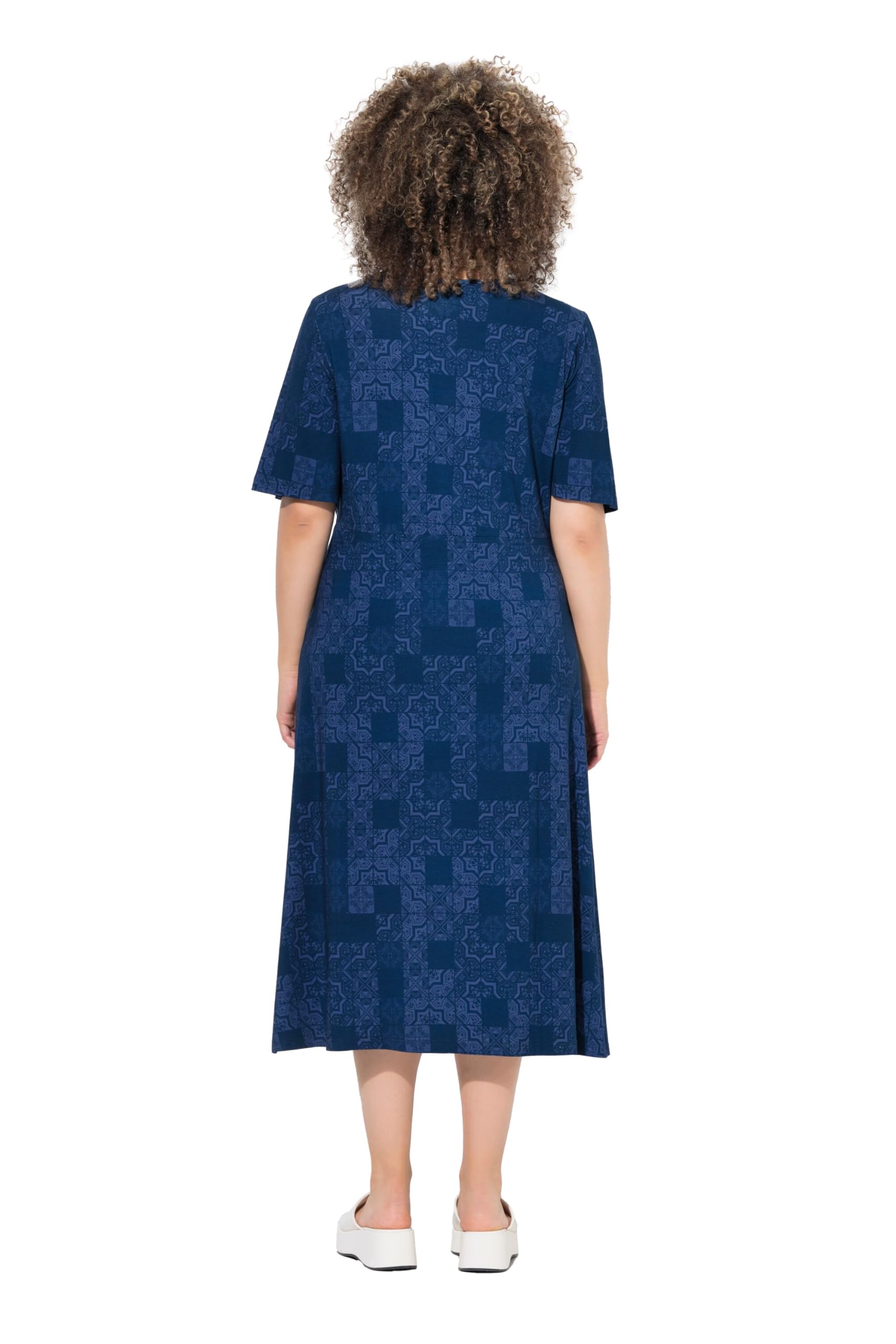 Ulla Popken Jerseykleid Mit Tonigem Kachel Print Robe Femme